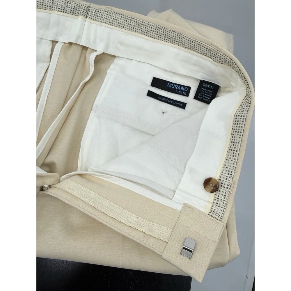 Murano Alex Slim Fit Dress Pants 32x32 Stone Stretch Flat‎ Front Performance NWT